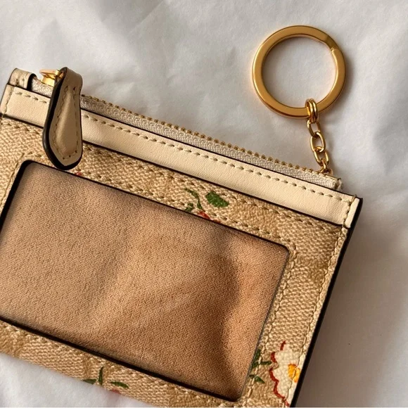 NWT Coach Mini Skinny ID Case in Signature Canvas and Nostalgic Ditsy Print - Picture 5 of 7